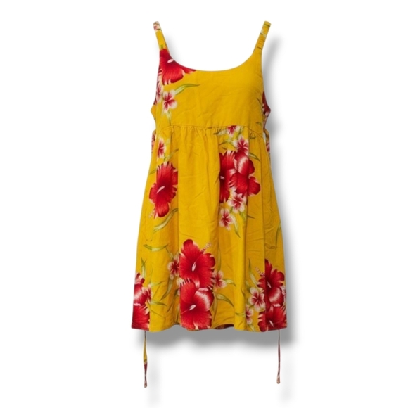 Aloha Fashion Girls Yellow Tropical Floral Vacation Dress – Size 8, Sleeveless - Picture 1 of 8